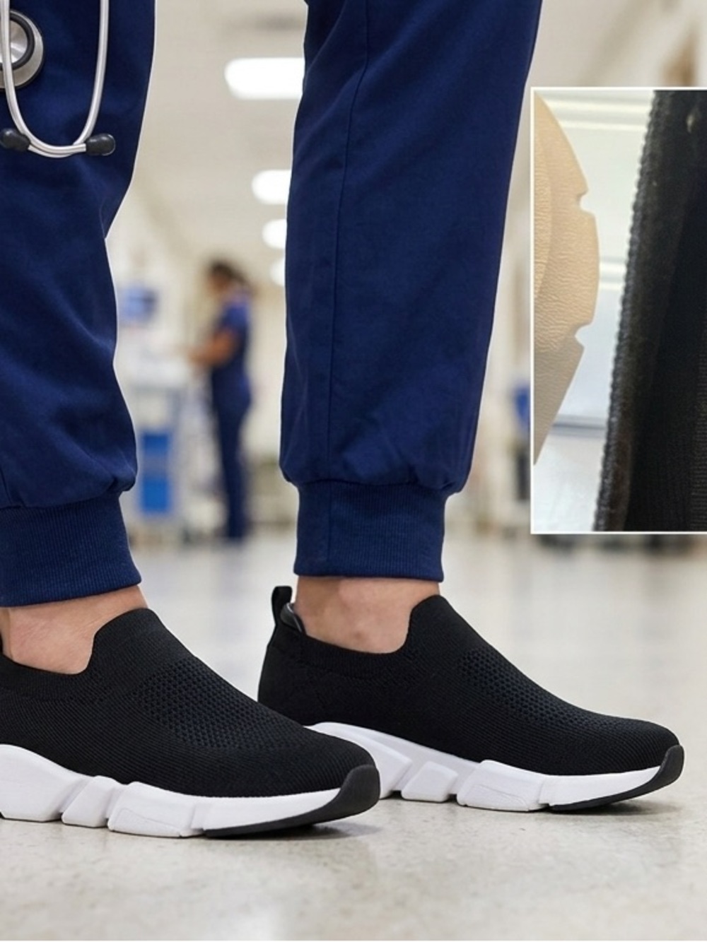 Alegria by PG Sz 39/9 Lite ReBounce Waze Womens Slip On Sneaker Black